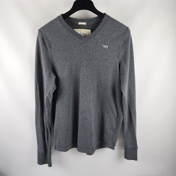 Abercrombie & Fitch Shirt Mens XXL Gray V-Neck Muscle L/S Thermal Vintage - Picture 1 of 7